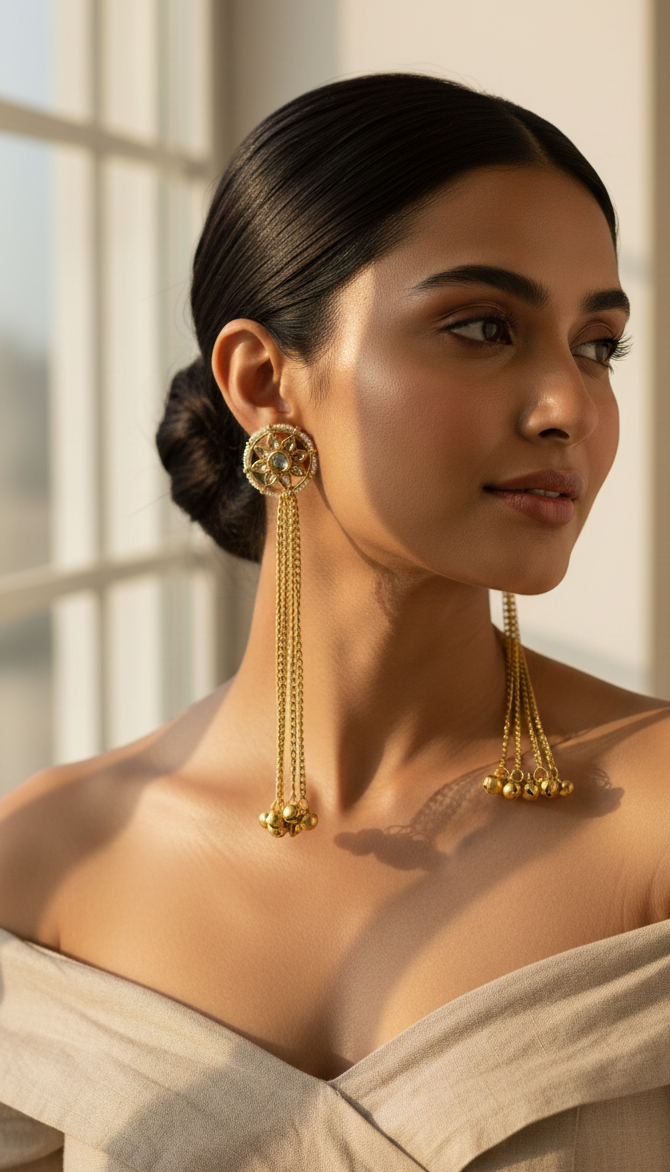 Zoon Floral Chain Earrings