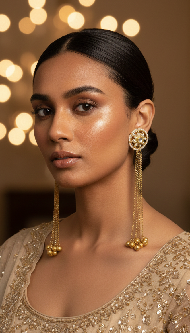 Zoon Floral Chain Earrings