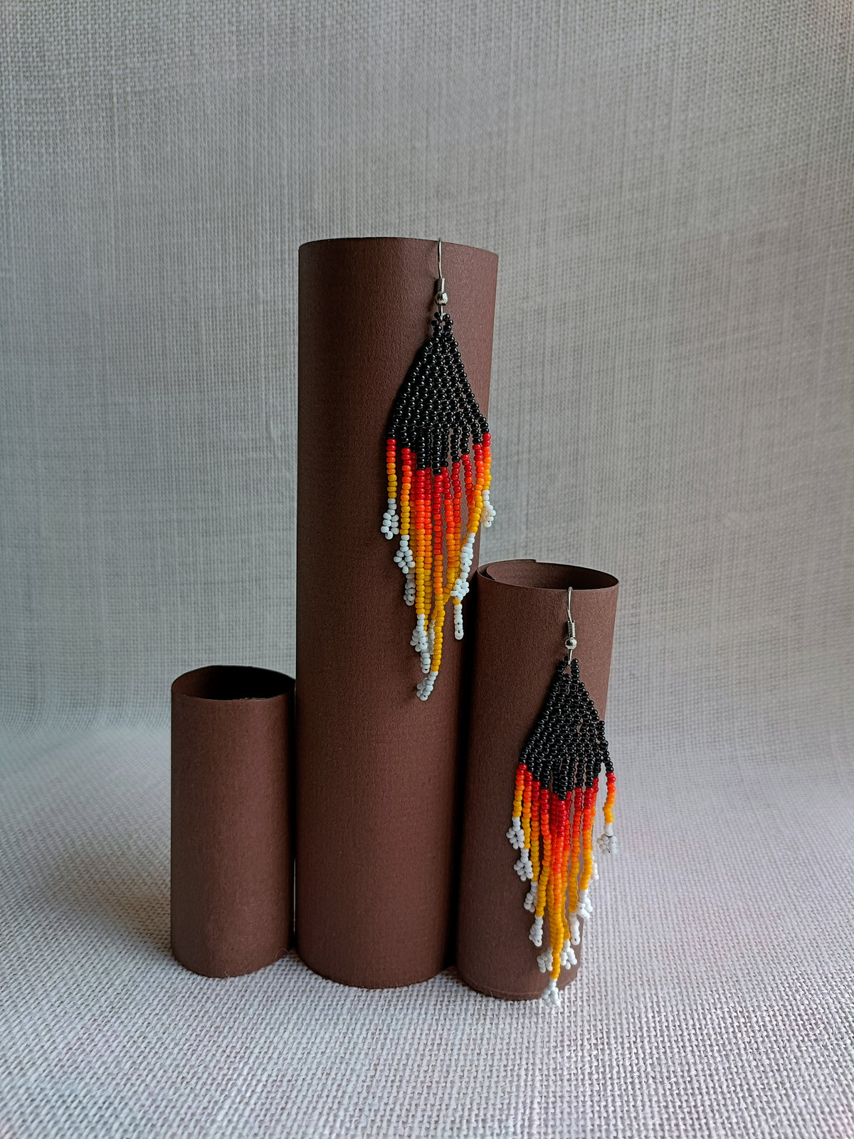 Volcano Ember Dangle Beaded Earrings