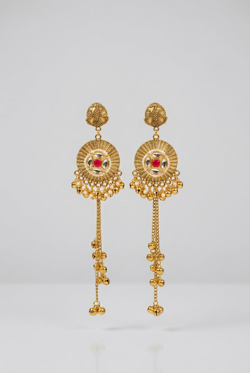 Regal Disc Kashmiri Earrings