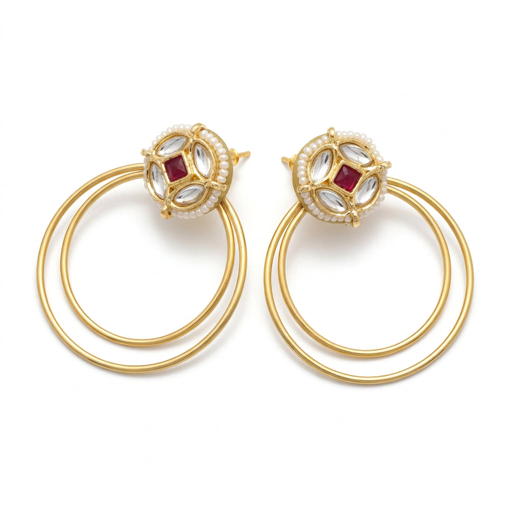 Noor-e-Qissa Pearl Hoop Earrings