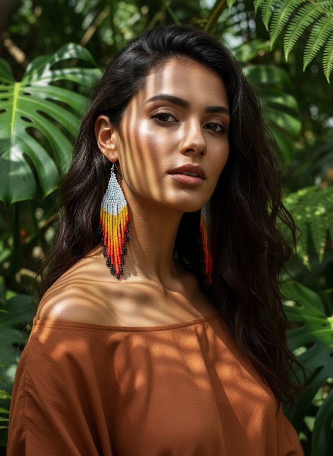Phoenix Flame Beaded Dangles