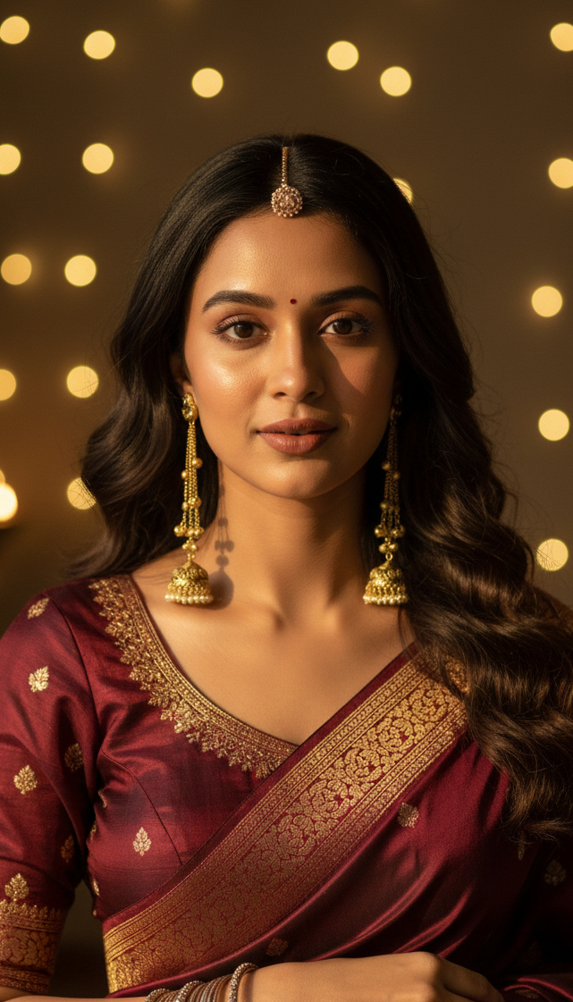 Noor Jhumki Chain Earrings