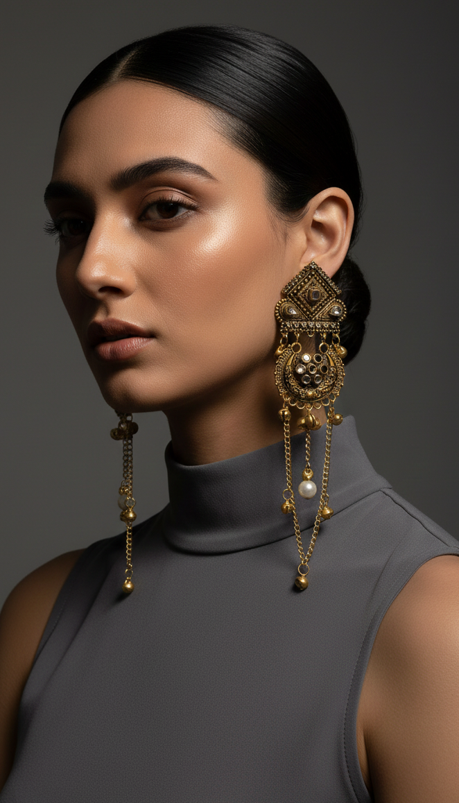 Antique Arch Kashida-Inspired Earrings