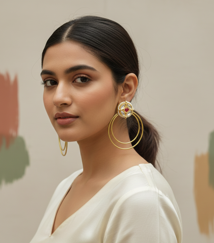 Noor-e-Qissa Pearl Hoop Earrings