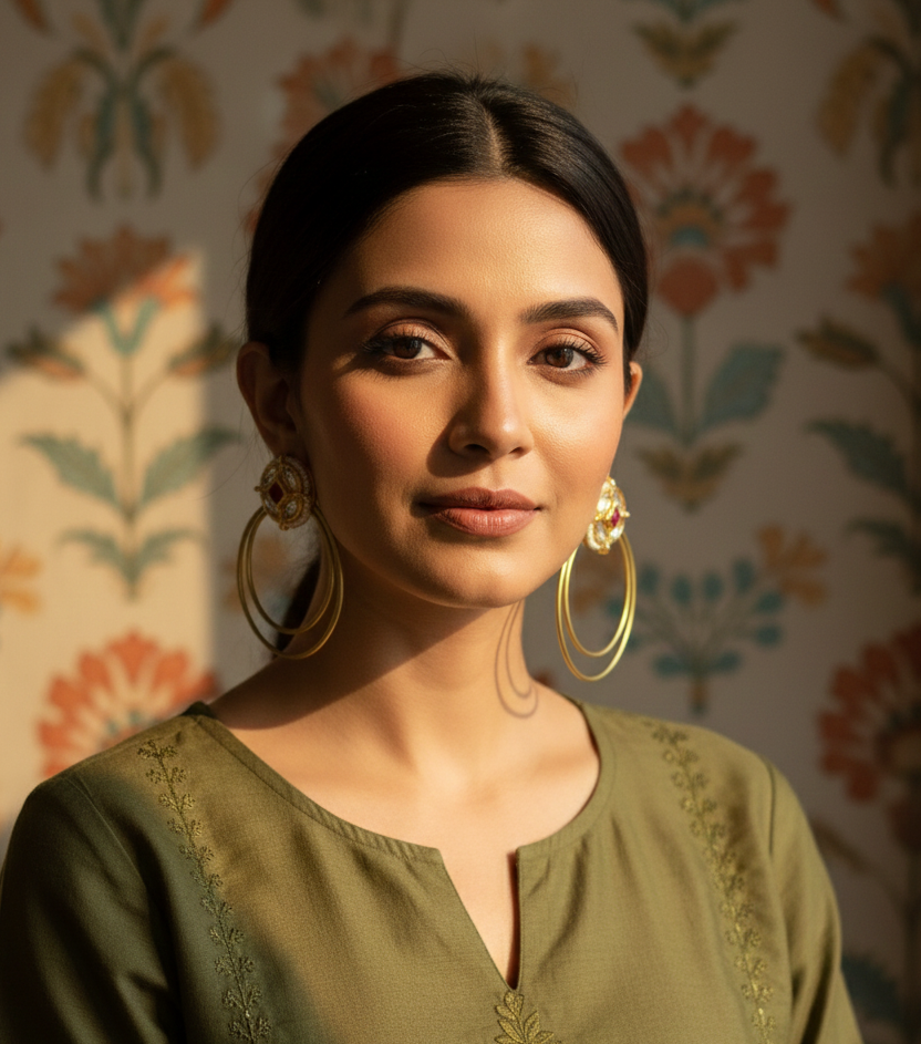 Noor-e-Qissa Pearl Hoop Earrings