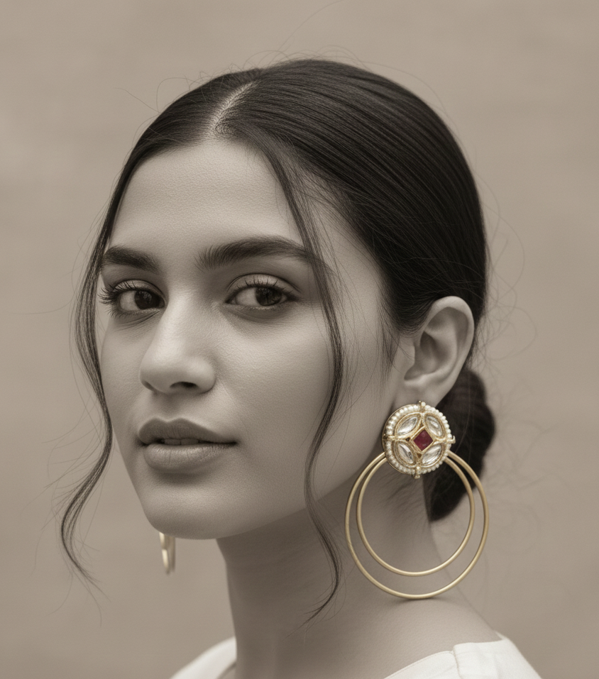 Noor-e-Qissa Pearl Hoop Earrings