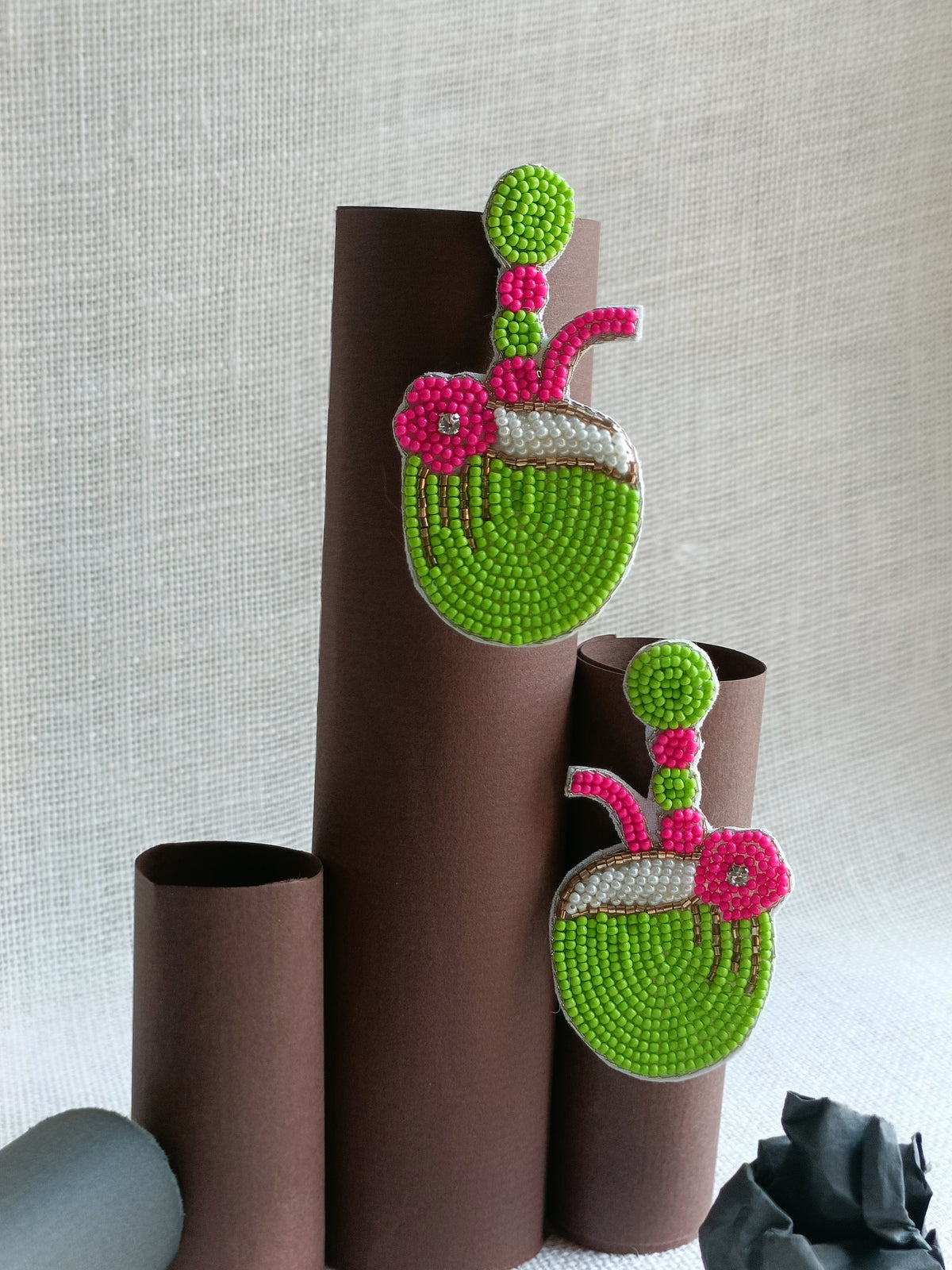 Coconut Embroidered Earrings | Colourful Statement Earrings
