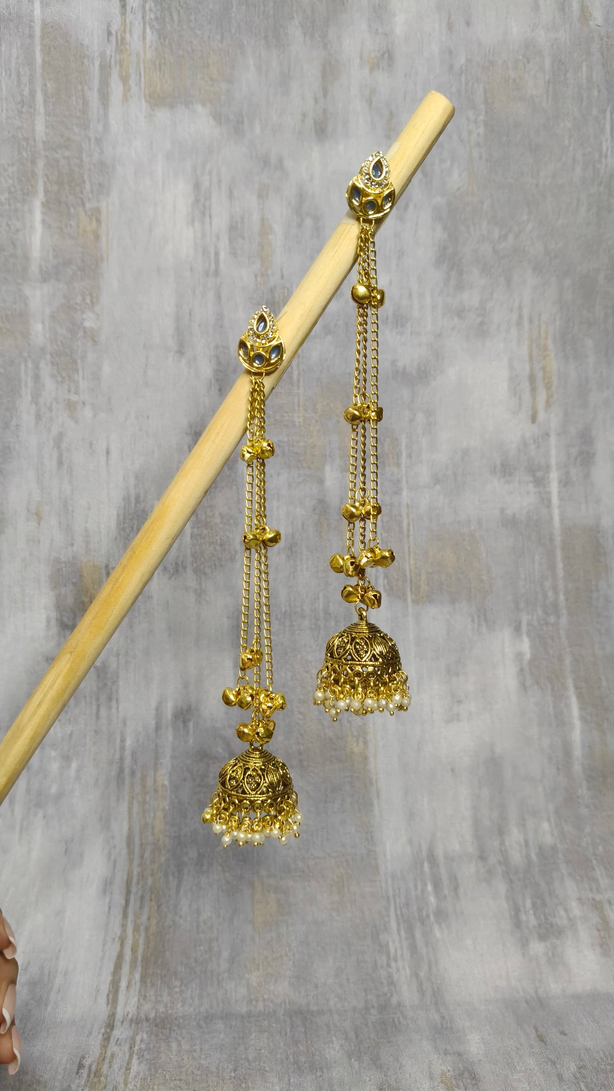 Noor Jhumki Chain Earrings