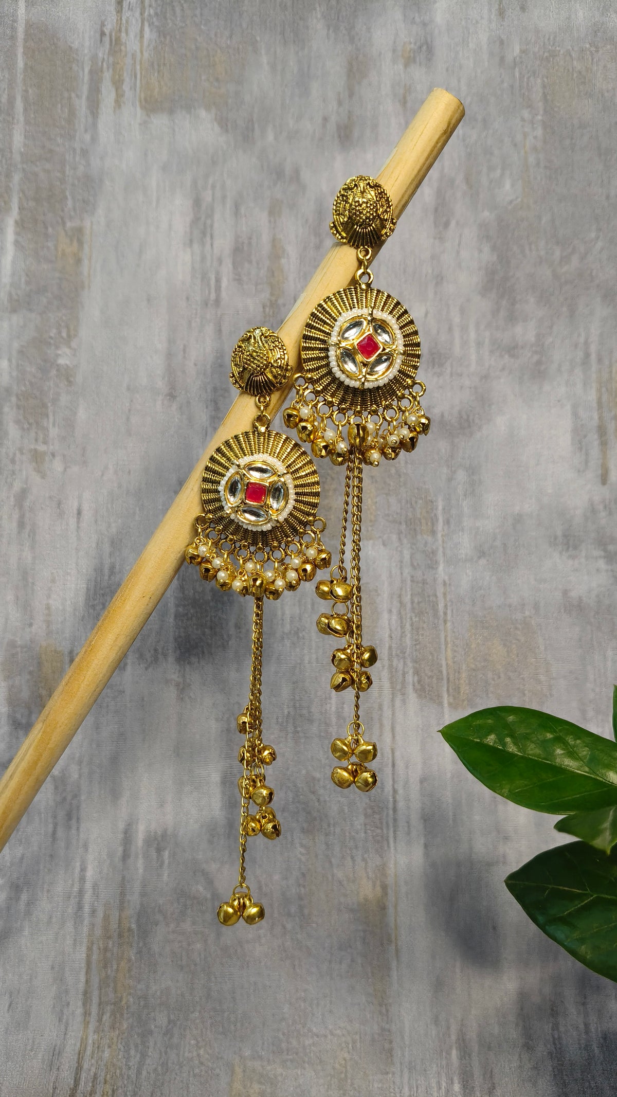 Regal Disc Kashmiri Earrings