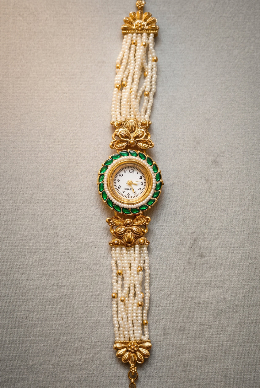 Panna Moti Pearl Strap Festive Watch