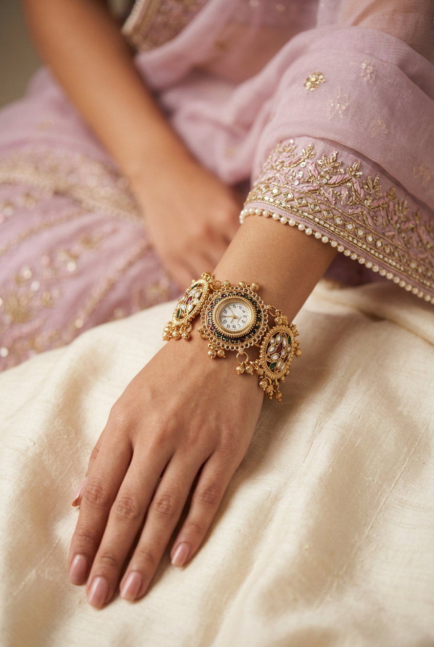 Rajwada Kundan-Style Watch