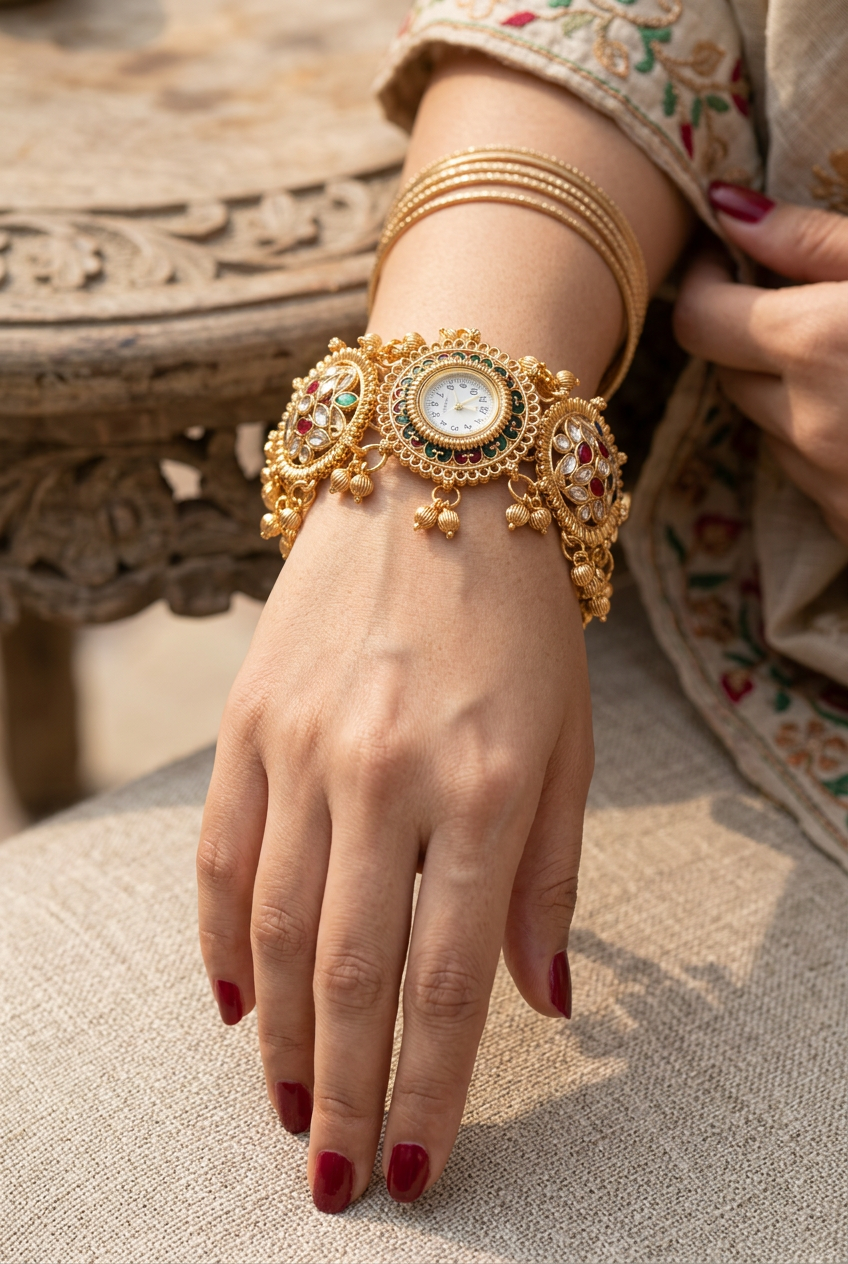 Rajwada Kundan-Style Watch
