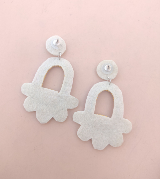 Rainbow Flower Embroidered Earrings | Colourful Floral Statement Earrings